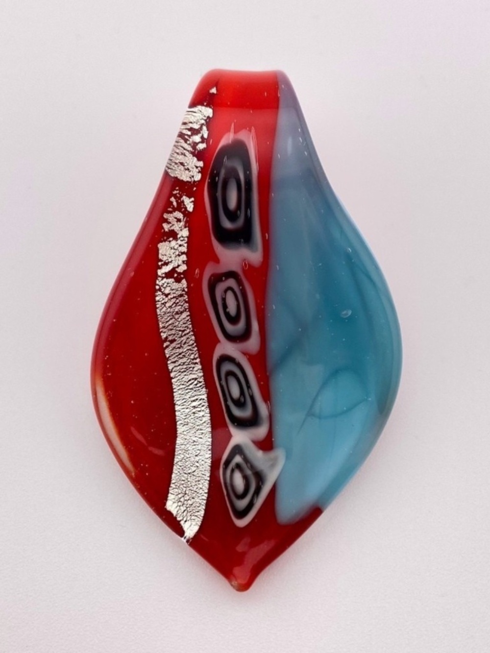 Art Glass Pendant Red Blue